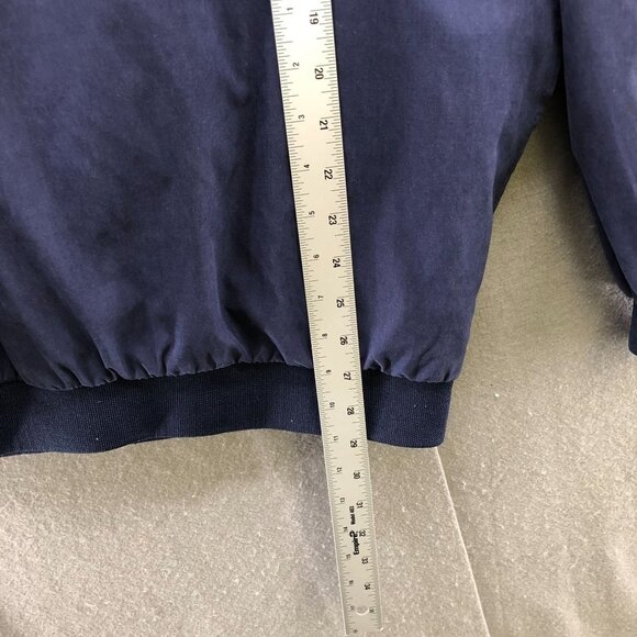 Vintage Golf Jacket Pullover Mens L Windbreaker Navy Blue Crewneck Nylon - Picture 9 of 9